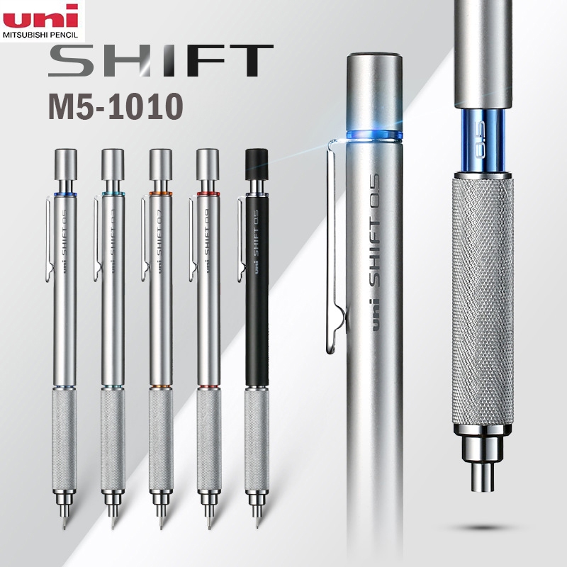 Japão UNI M5-1010 Lápis Mecânico Haste De Metal Baixo Centro De Gravidade 0.5mm Suporte SHIFT Art em Oferta na Shopee