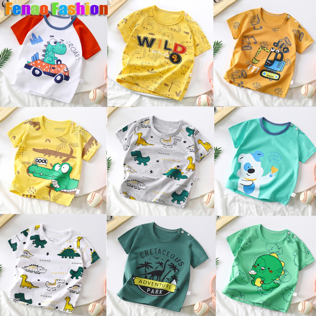 Meninos T Camisa Crianças Dinossauros Criança Algodão Camiseta Topos Menino Manga Curta Roupas De Moda