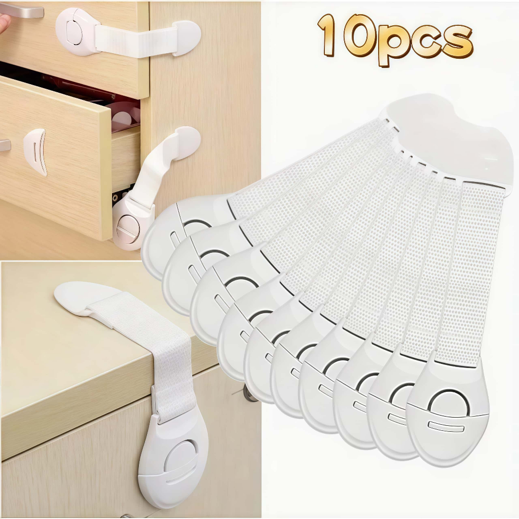 Kit 10 Und Trava Gaveta Armario Segurança Protetor Protecao Bebe Branco