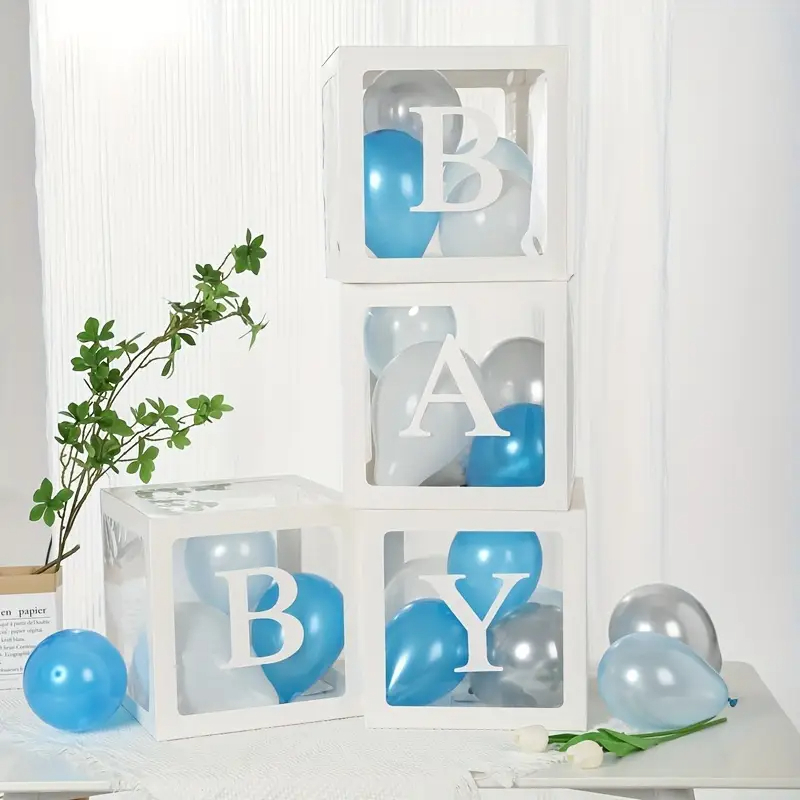 4 Cubos Baby Pintado / Decoração de Festa / Decoração Chá de Bebê e Revelação 30CM