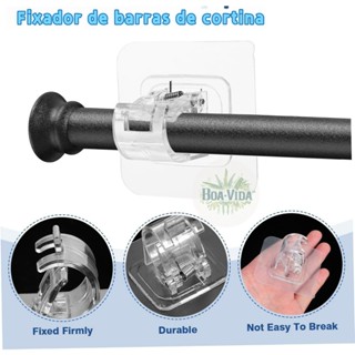 Kit 4/10 Peças Suporte De Varão De Cortina Adesivo Gancho em Oferta na Shopee