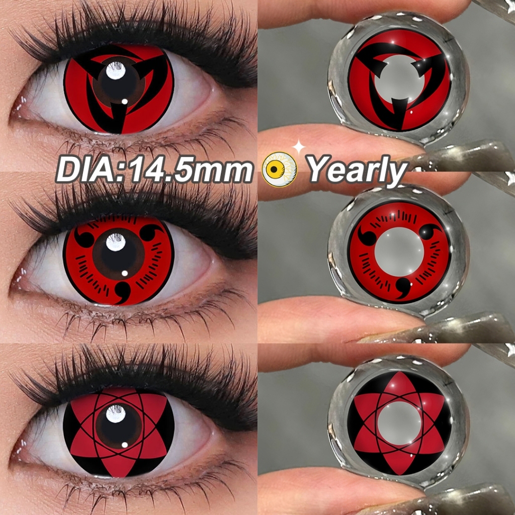 Pseyeche Lente de Contato Cosplay Anime para Halloween Sharingan Naruto Olhos 1 Par Entrega rápida para o Brasil