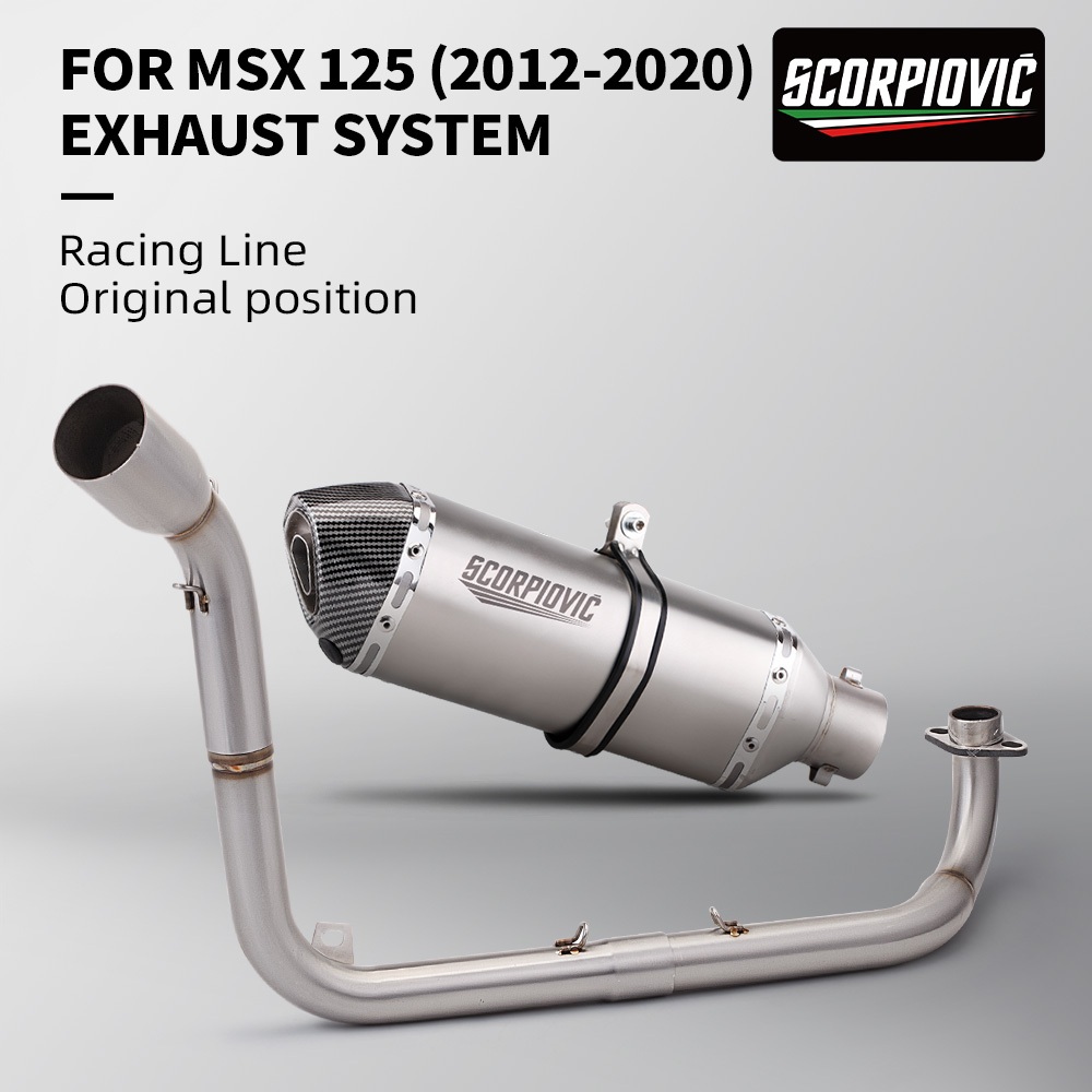 Para Honda MSX125 Silenciador De Escape Da Motocicleta Modificado Conexão Link Tubo Aço Inoxidável Deslizamento