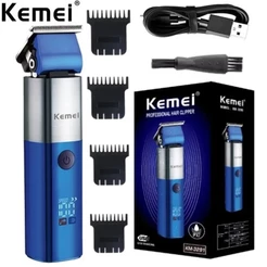 Kemei Máquina De Cortar Cabelo À Prova D'água Para Homens , Profissional , Lavável , Aparador De , Barbeiro , Sem Fio Ba