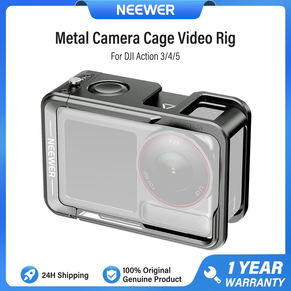 Gaiola De Câmera NEEWER Compatível Com DJI Osmo Action 5 Pro 4 3 , Equipamento De Vídeo De Metal Protetor Sapata Fria , 