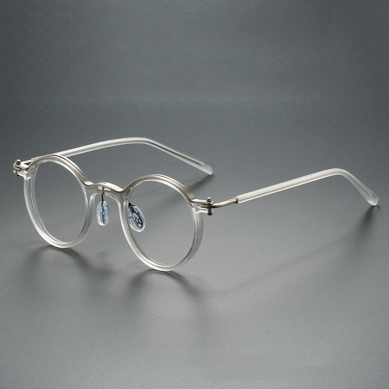 Nova Moda Retro Óculos Masculino Quadro Redondo Punk Metal Anti-Azul Luz Espelho Feminino Avançado Senso De Luxo em Oferta na Shopee