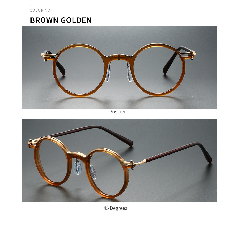 Nova Moda Retro Óculos Masculino Quadro Redondo Punk Metal Anti-Azul Luz Espelho Feminino Avançado Senso De Luxo