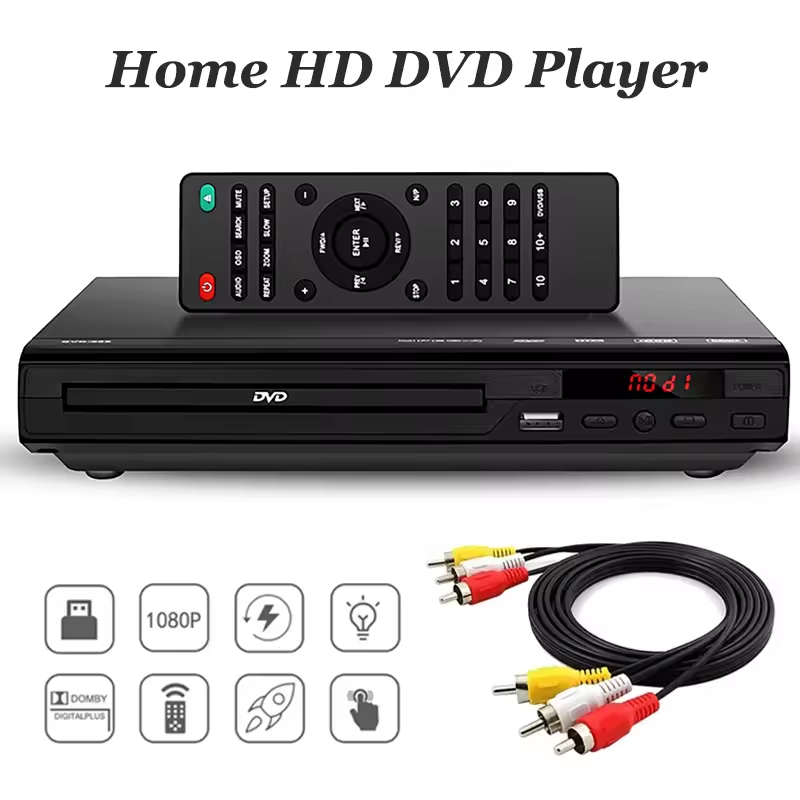 DVD Player 1080P Home Players Full HD Multimídia Digital TV Disc Suporte CD MP3 MP4 RW VCD Sistema De Theater