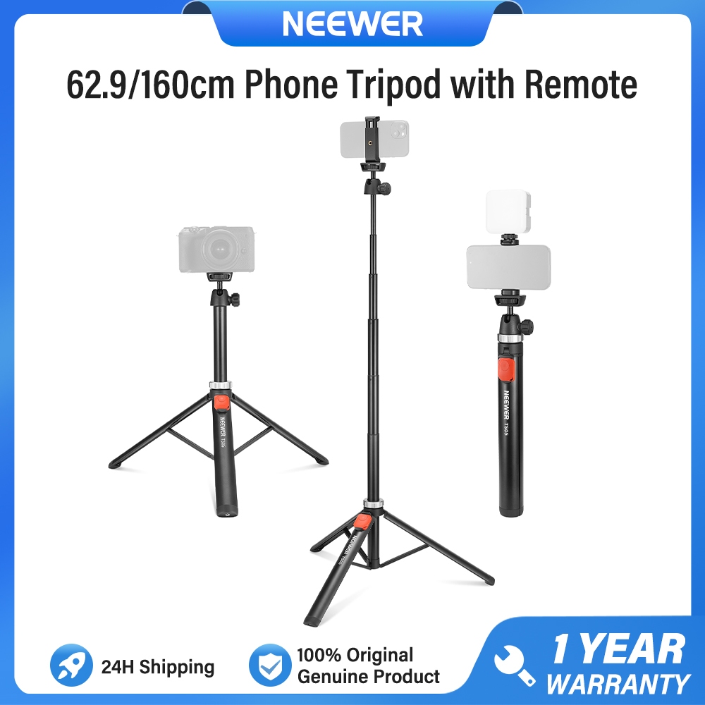 Tripé De Telefone NEEWER De 160 Cm Com Obturador Remoto Bluetooth , Suporte Dobrável Para Viagem Selfie , TS05