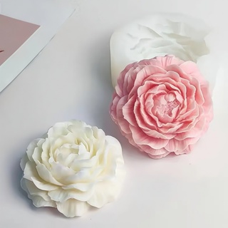 Molde De Silicone De Vela De Peônia Grande 3D Bolo De Mousse De Flor Chocolate Sabonete Para Casa Decoração De Quarto em Oferta na Shopee