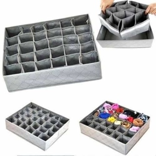 Organizador Dobrável 24 Compartimentos para Roupas Íntimas Meias Cuecas Calcinhas Lingerie Armários Gavetas em Oferta na Shopee