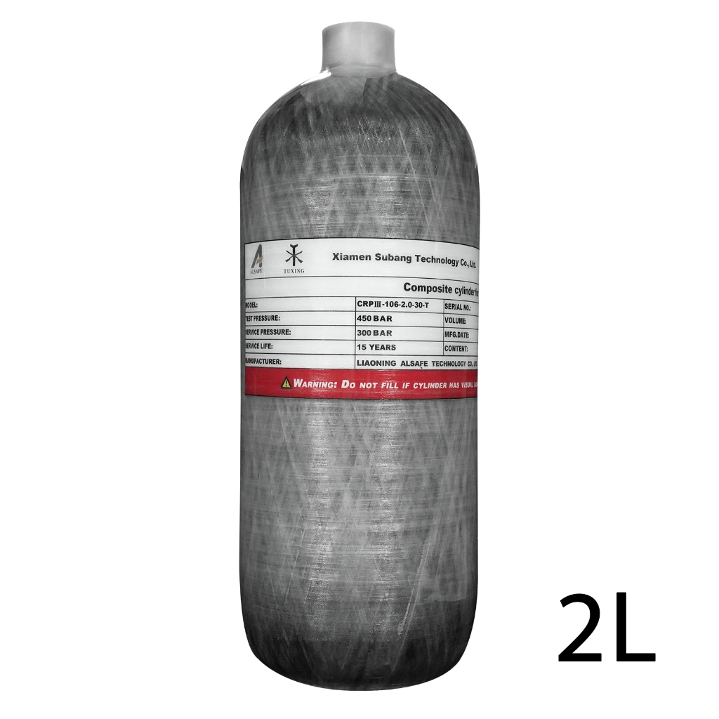 TUXING 4500Psi 300Bar 2L Cilindro de Fibra de Carbono Tanque de Mergulho de Alta Pressão M18*1.5 em Oferta na Shopee