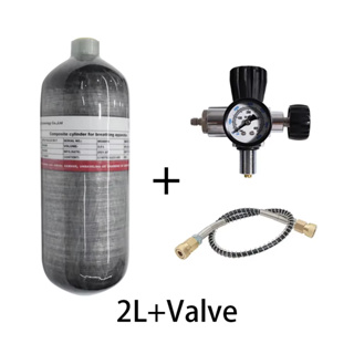 TUXING 300Bar 2L Cilindro de fibra de carbono com válvula reguladora de alta pressão Rosca M18*1.5 em Oferta na Shopee