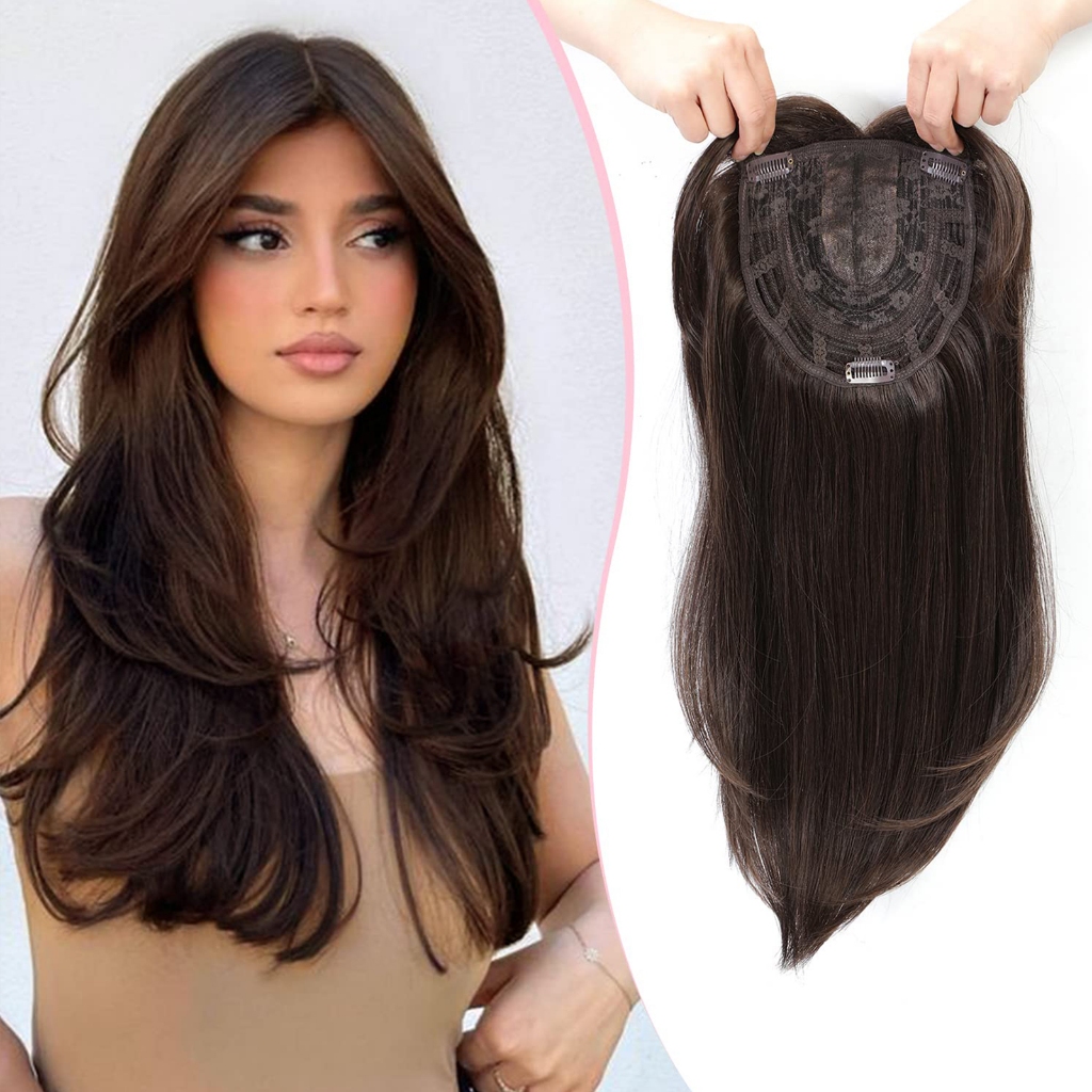 Toppers De Cabelo De 45 Cm Com Franja Para Mulheres Fibra Orgânica Queda em Oferta na Shopee