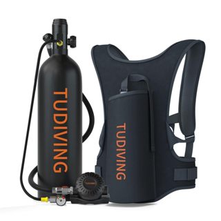 TUDIVING-2L Mini Tanque de Mergulho com Suporte de 30-45 Minutos de Respiração Portátil Recarregável em Oferta na Shopee