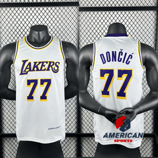 Masculina Hot Pressed Regata Jersey 77 Luka Doncic Branca Camisa De Basquete em Oferta na Shopee