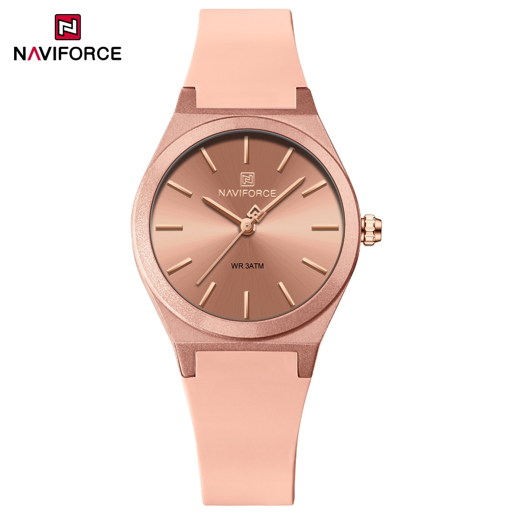 NAVIFORCE 5056 Luxo Moda Negócios Relógio Feminino Pulseira De Silicone De Quartzo À Prova D'água