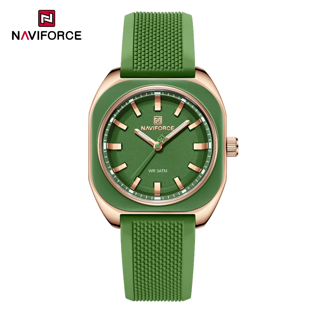 NAVIFORCE 5061 Relógio Feminino Quadrado Redondo Simples De Quartzo Luminoso Empresarial em Oferta na Shopee