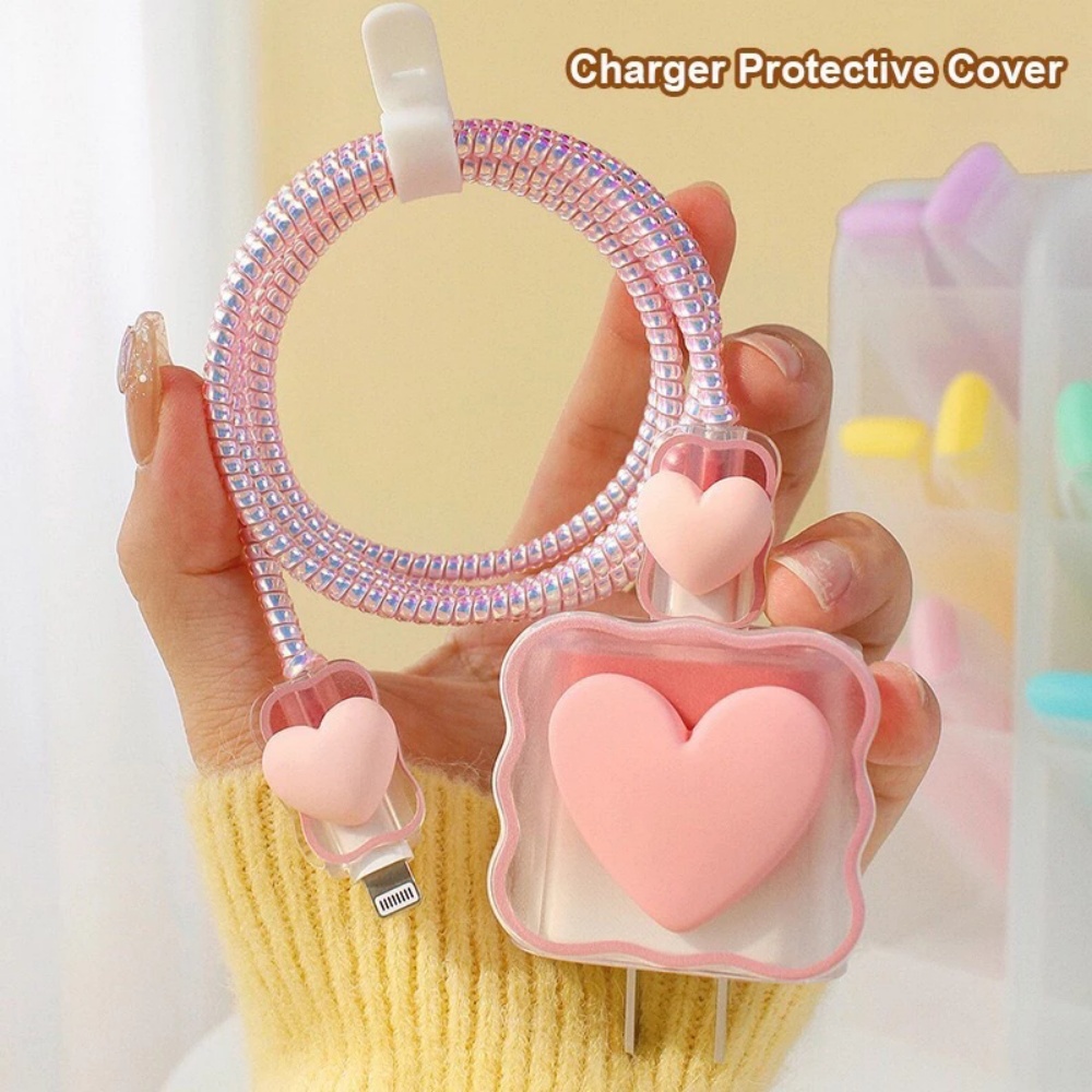 Protetor De Caixa De Carregador De Silicone Com Enrolamento De Cabo Para Adaptador iP 18W/20W