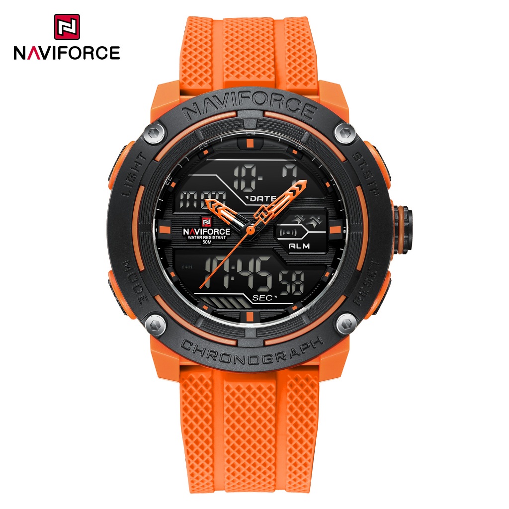 NAVIFORCE 7114 Dual Display Outdoor Multifuncional Time Relógio Masculino À Prova D'água - Watches