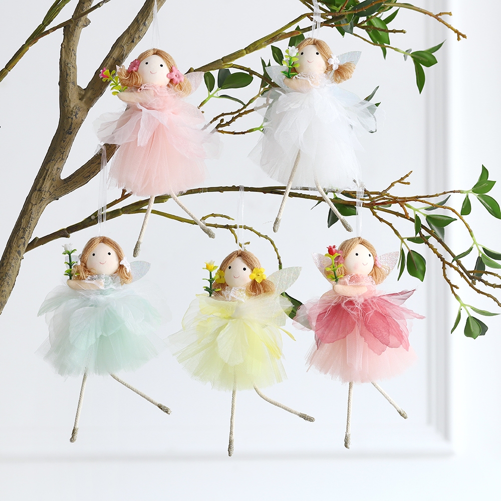 Decorações De Páscoa 2025 Princesa Fada Boneca Pendurado Ornamentos Anjo Flores Estatuetas De Fadas Primavera Jardim Fon