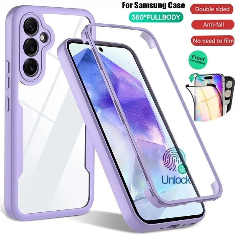 Para Samsung Galaxy A06 A16 A26 A36 A56 A15 A25 A35 A55 A04E A14 A24 A34 A54 A13 A33 A53 360 Capa  À Prova De Choque