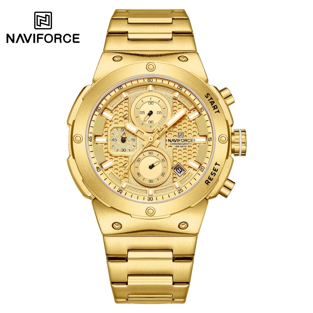 NAVIFORCE 8072 Relógio Masculino Com Pulseira De Aço Inoxidável Movimento De Quartzo Empresarial Simples