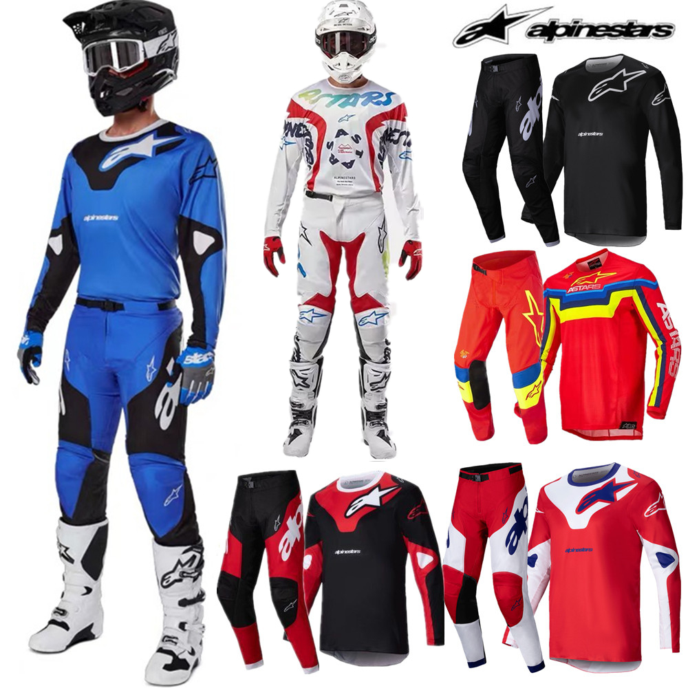 ALPINESTARS 2025 RACER Véu Vermelho/Branco/Azul/Preto Conjunto De Engrenagens A-star Dirt Bike Motocross MTB MX ATV Moto