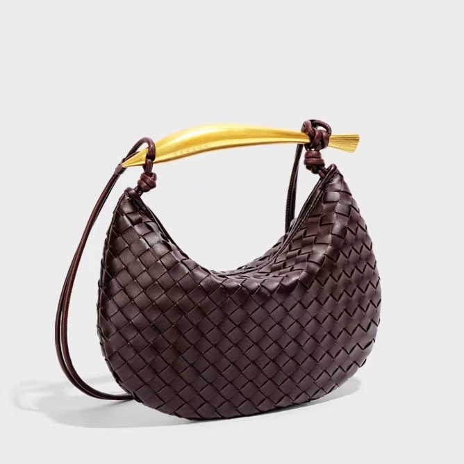 2025 Nova Bolsa Crossbody Feminina 28cm Couro Do Plutônio Trançado Mão Mini Balde Saco Venda Quente Mensageiro
