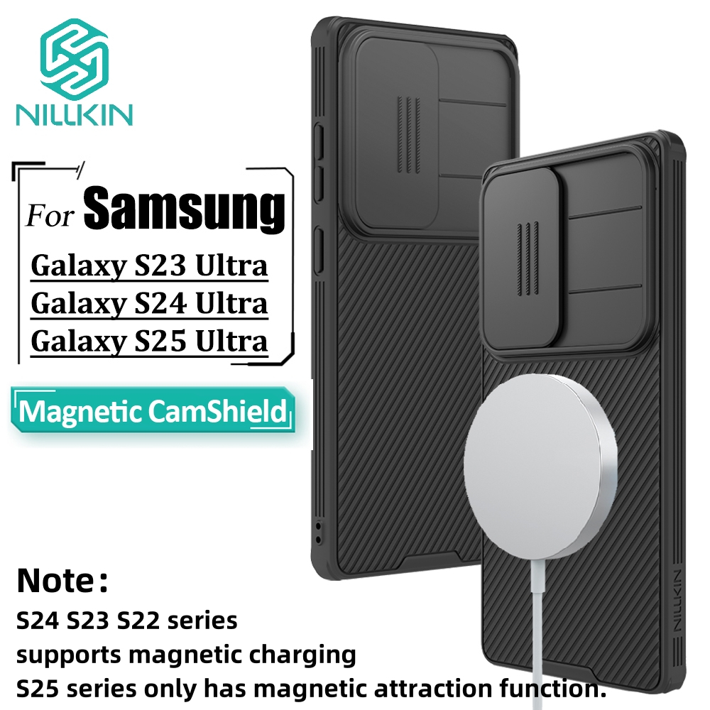 Nillkin Capa Magnética Samsung Galaxy S25 Ultra S24 S23 Caso Câmera Slider Proteção Traseira em Oferta na Shopee