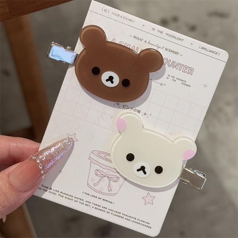 Rilakkuma Korilakkuma Grampos De Cabelo Anime Cabeça De Urso Alfinetes E Fofos Acessórios Kawaii Para Mulheres Meninas — imagem 2 de 2