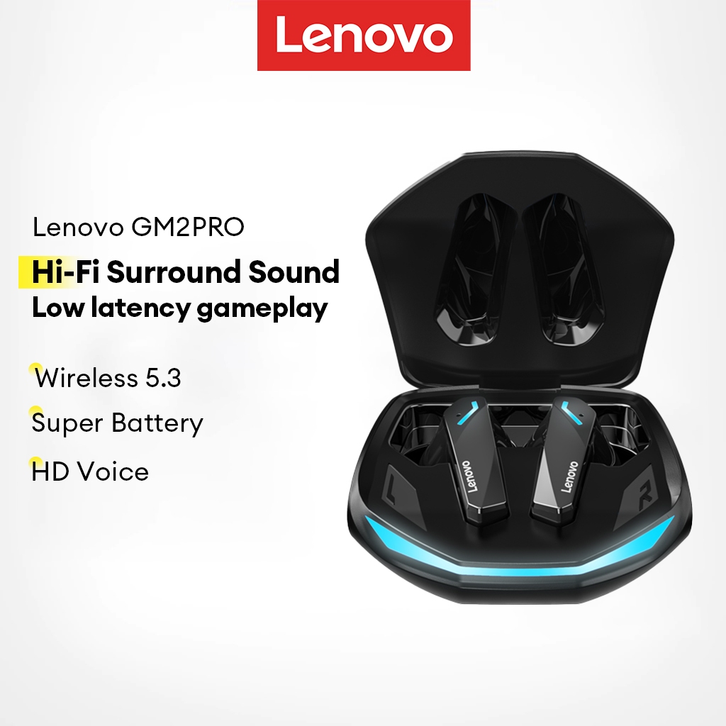 Lenovo GM2 PRO Bluetooth 5.3 Fone De Ouvido Para Jogos À Prova D'água Qualidade De Som Smart Touch HIFI - Audio