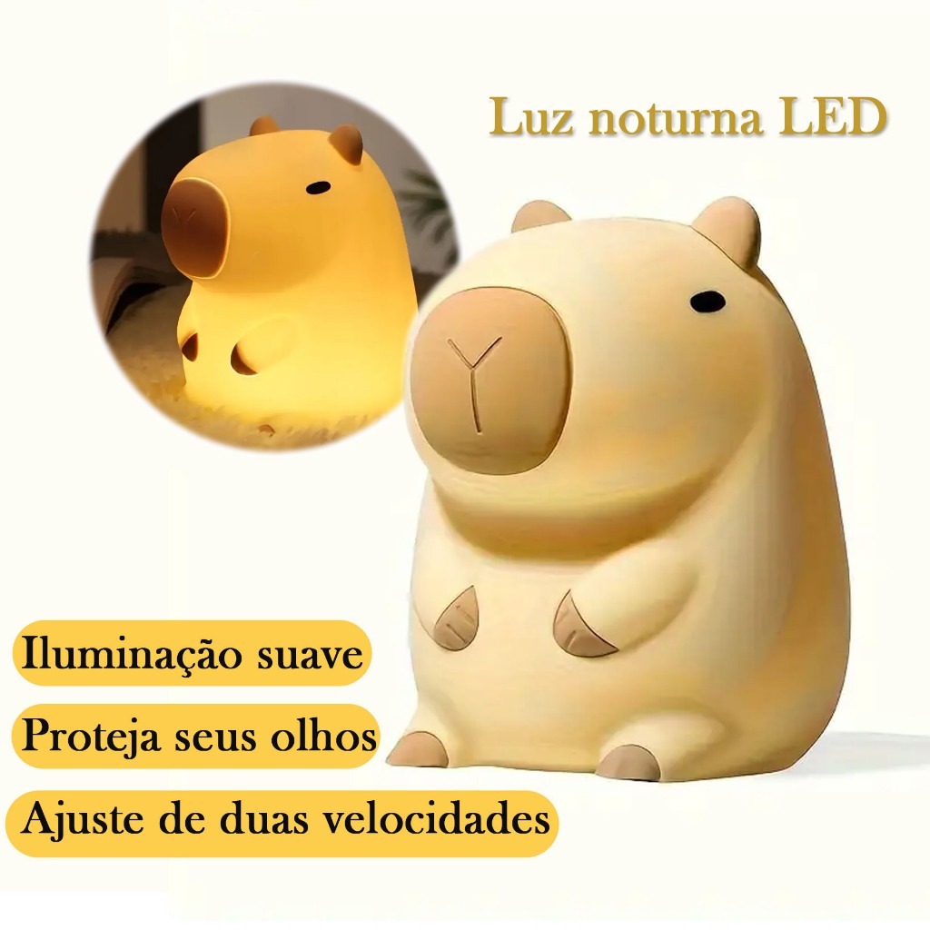 Luz Noturna Led, Lâmpada De Dormir Fofa, Lâmpada De Capivara, Lâmpada De Companhia Infantil em Oferta na Shopee
