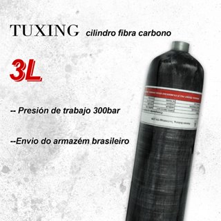 TUXING 300Bar 3L PCP Cilindro de Fibra de Carbono Tanque de Alta Pressão Scuba Paintball M18*1.5 em Oferta na Shopee