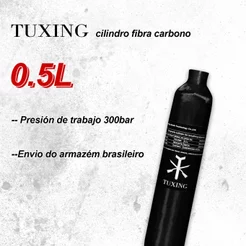 TUXING 4500Psi 300Bar 0,5L 500CC PCP Cilindro de fibra de carbono HPA Tanque de alta pressão M18*1.5