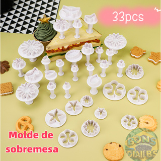 33 Pçs / Conjunto De Molde Para Bolo / Biscoito / Flor / Acessórios De Confeitaria em Oferta na Shopee