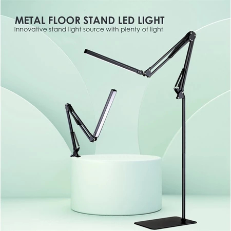 luminária de piso 190cm bivolt articulada chão pedestal coluna lustre metal Luz LED