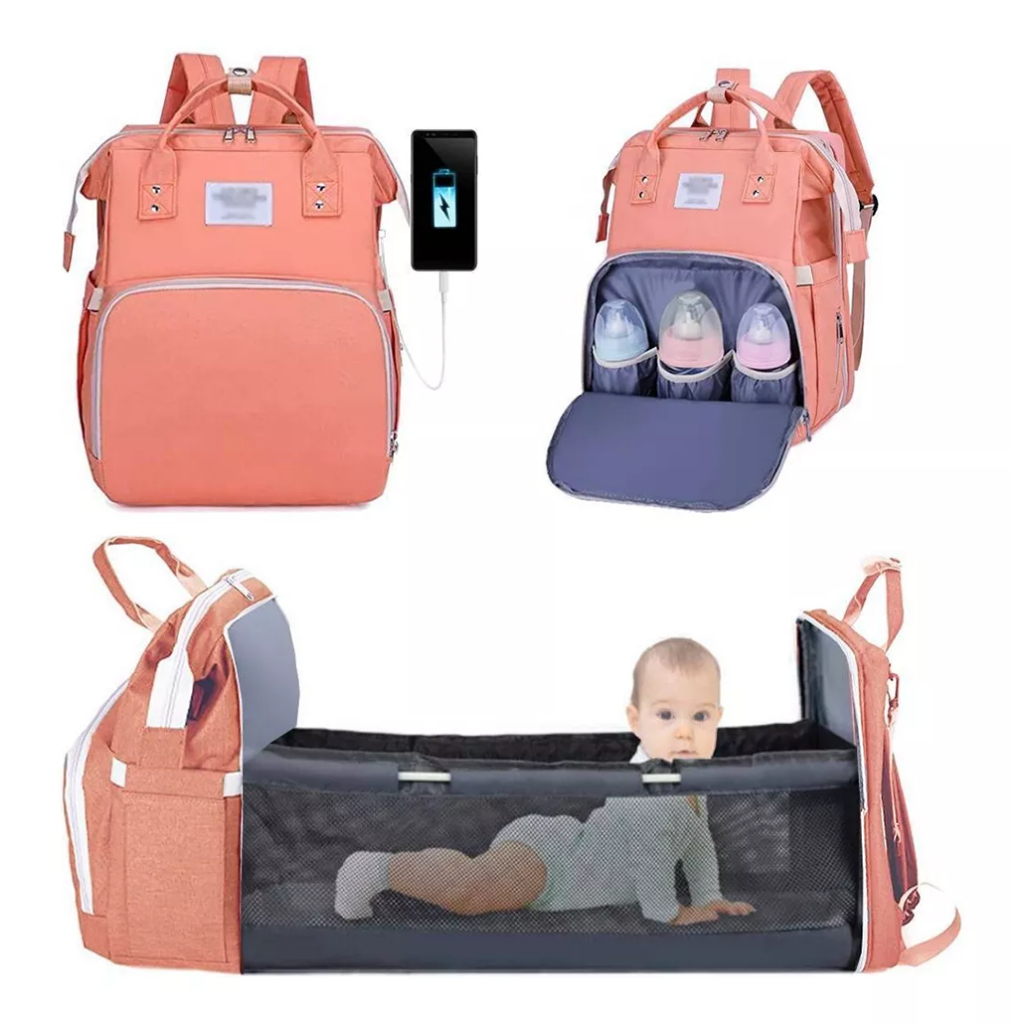 Bolsa Portátil Para Mamãe, Berço Carrinho De Bebê Mochila Leve Multifuncional Grande Capac...