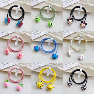 Novo 4 Pçs/set Ponto Dos Desenhos Animados Cabo De Dados Capa Proteção Dupla Pequena Cabeça Bonito Anti Quebra Dispositi em Oferta na Shopee