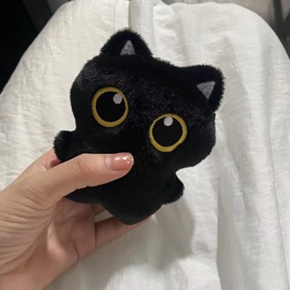 Chaveiros/Correntes Bonito Pequeno Gato Preto Pingente Boneca De Pelúcia Super Bola De Carvão Chaveiro Sacos Decoração em Oferta na Shopee