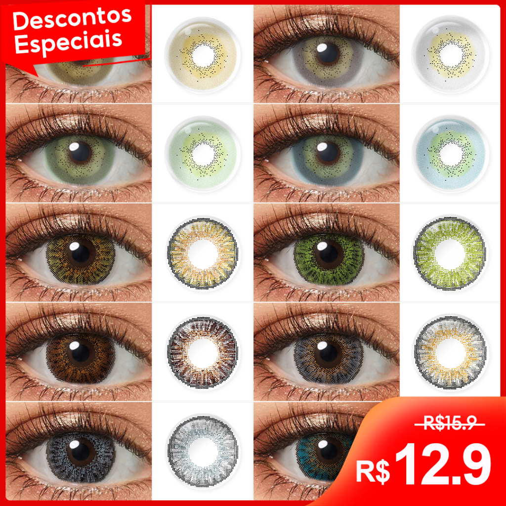 Lentes De Contato Coloridas 2pcs Contatos Coloridos