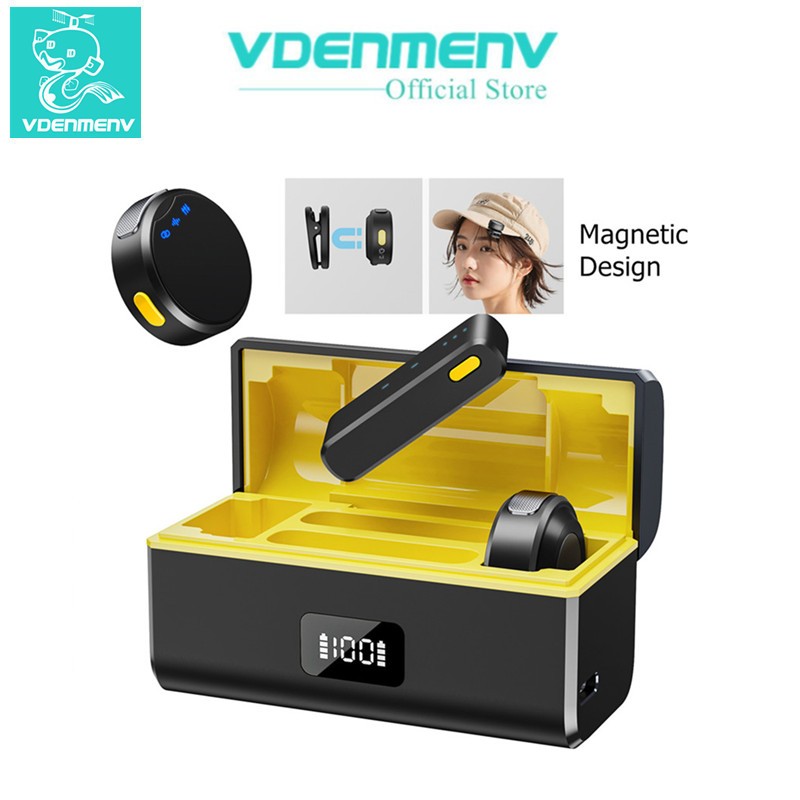 Microfone Lapela Sem Fio M9 Mini - IOS/Android, Cancelamento Ruído, 80m, Case 23h