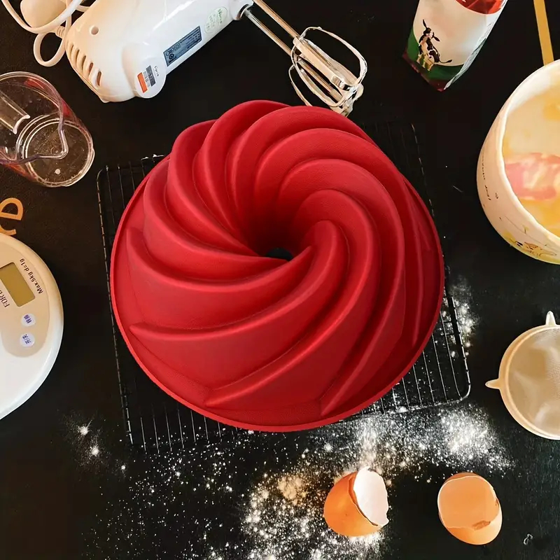 Forma de Bolo Vazada Espiral Silicone bolo torta pudim Livre de BPA em Oferta na Shopee