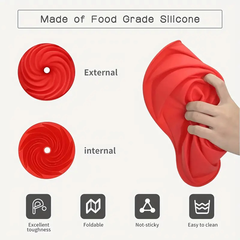 Forma de Bolo Vazada Espiral Silicone bolo torta pudim Livre de BPA