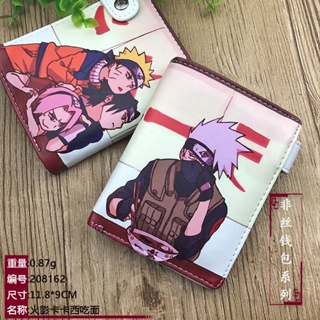 Anime Naruto Uzumaki Carteira De Botão Curto Cartoon Hatake Kakashi Bolsa Dobrável De Moedas em Oferta na Shopee