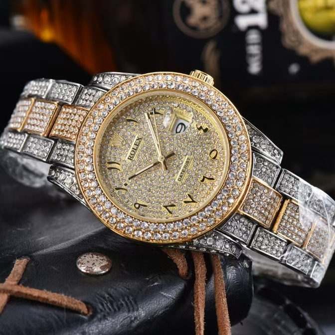 Rolex novo estilo ouro japonês Display relógio movimento de quartzo moda negócios relógio Casual Rui relógio dgyh