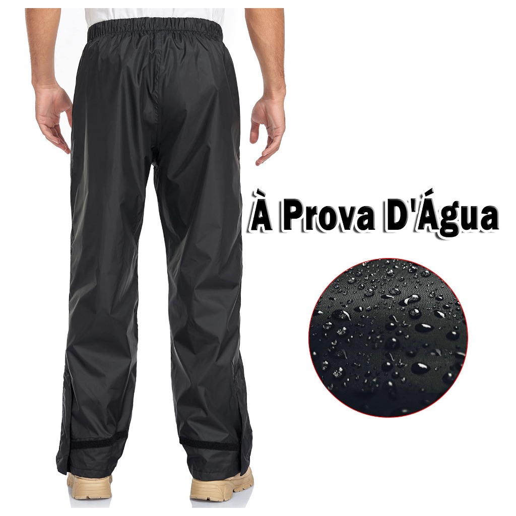 Calças De Motocicleta Impermeáveis ​​À Prova De Chuva Em Pvc Calças De Chuva Pretas