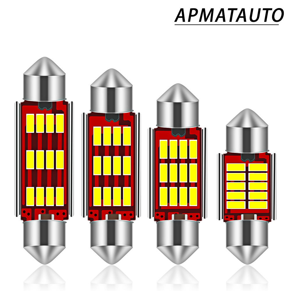 4/10 Pçs C10W C5W 12/24V 31mm 36mm 39mm 41mm Carro LED Cúpula Interior Lâmpada De Luz Leitura Branco Erro Livre