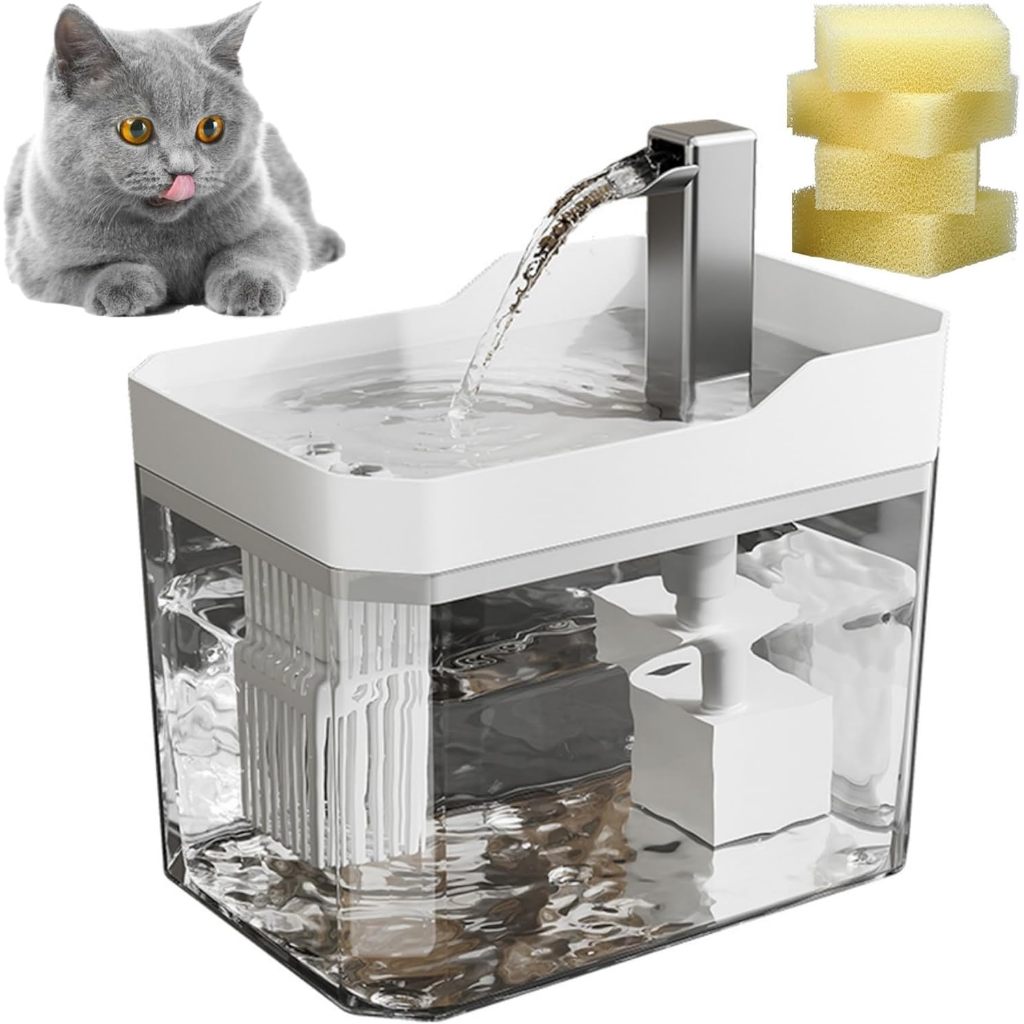Fonte De Água Para Animais De Estimação , Fontes Gatos Beber , De 50 Onças/1.5l Operada Po...