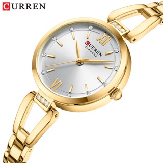 CURREN 9092 Relógio Feminino De Quartzo Com Configuração De Diamante Clássico Lazer Simples Tira De Aço Fina À Prova D'á em Oferta na Shopee
